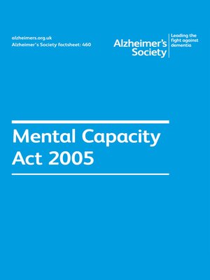 cover image of Alzheimer's Society factsheet 460
